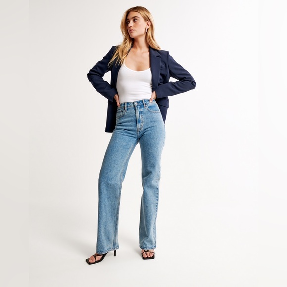 Abercrombie & Fitch Denim - Abercrombie & Fitch Light Blue High-Rise Flare Jeans